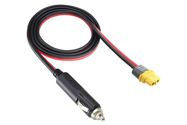 XT60H Extension Cable Cigarette Plug Extension Cable XT60H to Cigarette Plug 10Feet 14AWG XT60H Adpter Cable Compatible With Solar Panel RV Portable Power Station Solar Generator