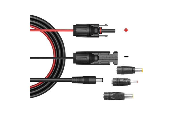 Solar Panel Connectors Compatible16AWG 5 Foot  with MC4 Solar Connectors to DC Extension Cable 16AWG with DC 5.5x2.1, DC3.5x1.35,DC5.5x2.5 and DC8mm Adapter for Portable Power Station Solar Generators