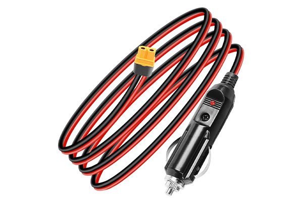 XT60H Extension Cable Cigarette Plug Extension Cable XT60H to Cigarette Plug 10Feet 14AWG XT60H Adpter Cable Compatible With Solar Panel RV Portable Power Station Solar Generator